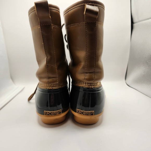 Sporto Women's Duck Boots 11M Brown Black Waterproof Faux Fur Lined Winter Snow - Picture 4 of 7
